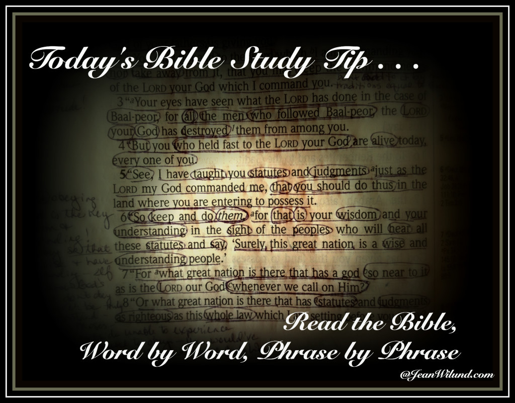 Today's Bible Study Tip: Read the Bible Word by Word, Phrase by Phrase