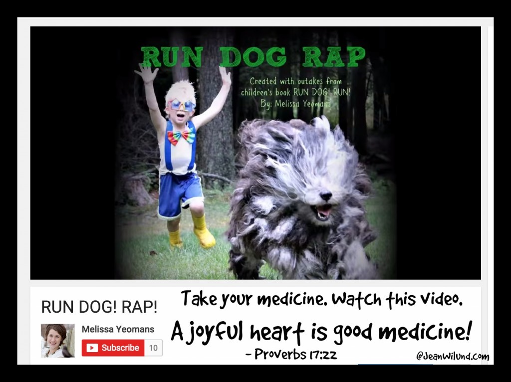 Click to watch the funny video "Run Dog! Rap" by Melissa Yeomans via www.JeanWilund.com