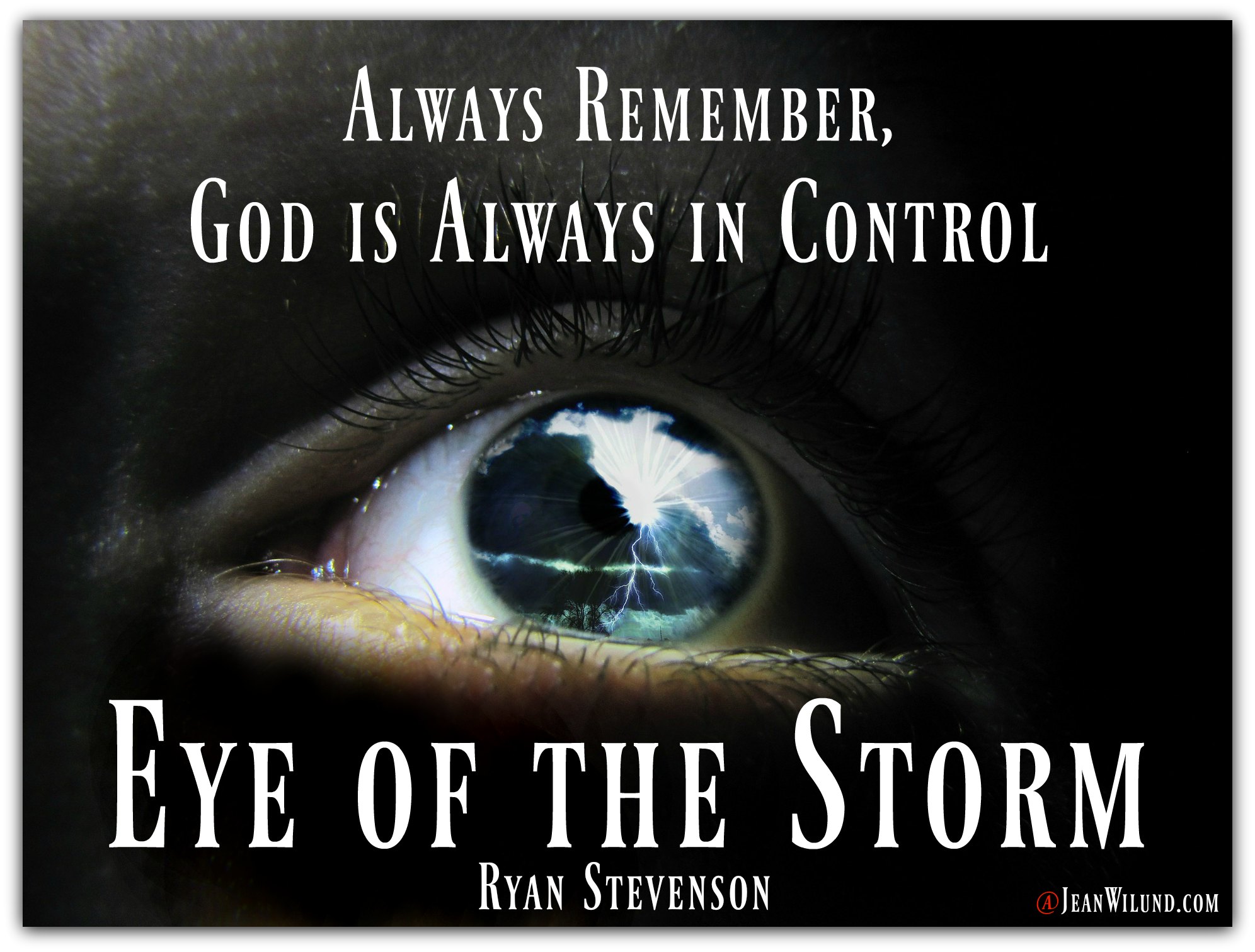 Always remember, God is always in control. Watch Ryan Stevenson's music video Eye of the Storm as part of our "Storm Training."