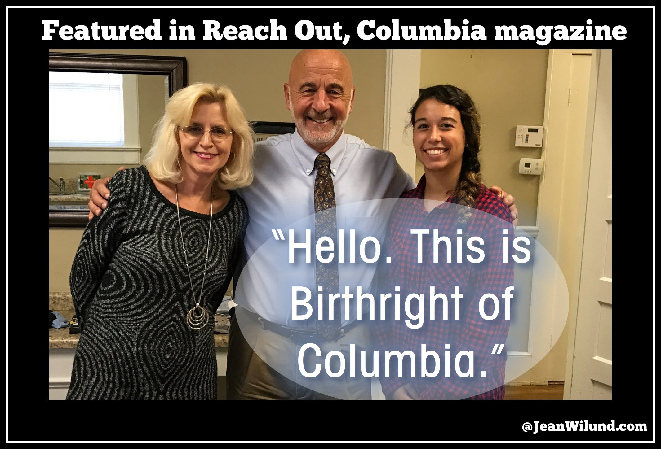 Every child has the right to live, and every mom has the right to give birth. That's why Birthright of Columbia does what it does. Read their powerful story here. via www.JeanWilund.com