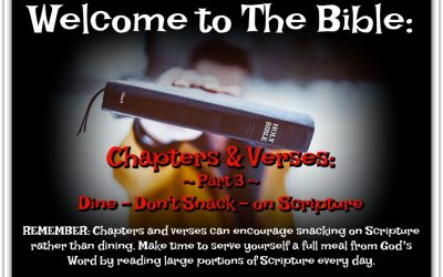 Dine, Don’t Snack, on Scripture ~ Welcome to the Bible: Chapters and Verses Bring Convenience and Challenges ~ Part 3