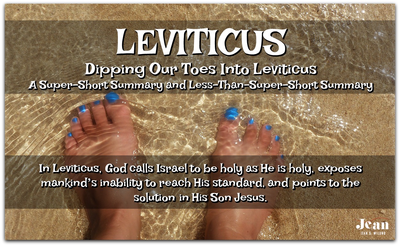 LEVITICUS - Dipping our toes into Leviticus. A Super-Short Summary and Less-Than-Super-Short Summary (Welcome to the Bible series) via www.JeanWilund.com