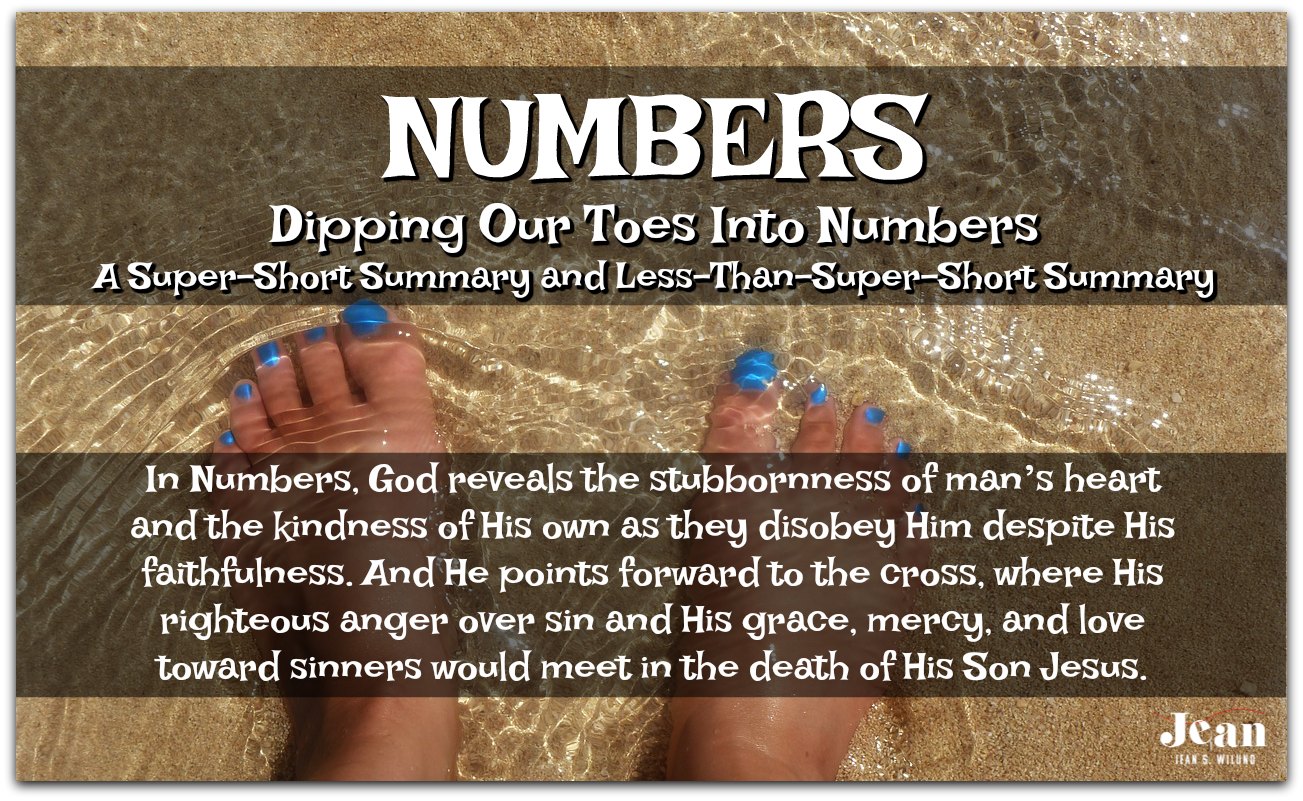 If you're new - or sort of new - to the book of NUMBERS - Dip your toes here in the Welcome to the Bible series via www.JeanWilund.com